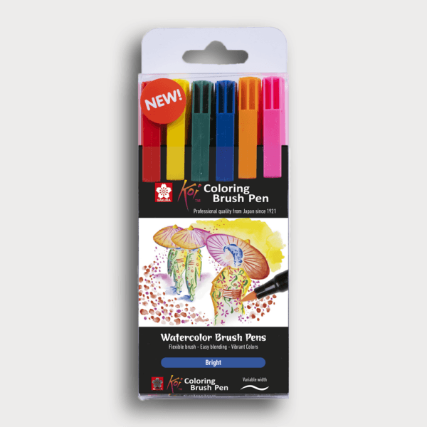 Sakura Koi Coloring Brush Pen Set bright 6 kleuren