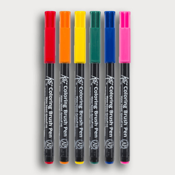 Alternative view of Sakura Koi Coloring Brush Pen Set – Bright (6 kleuren)