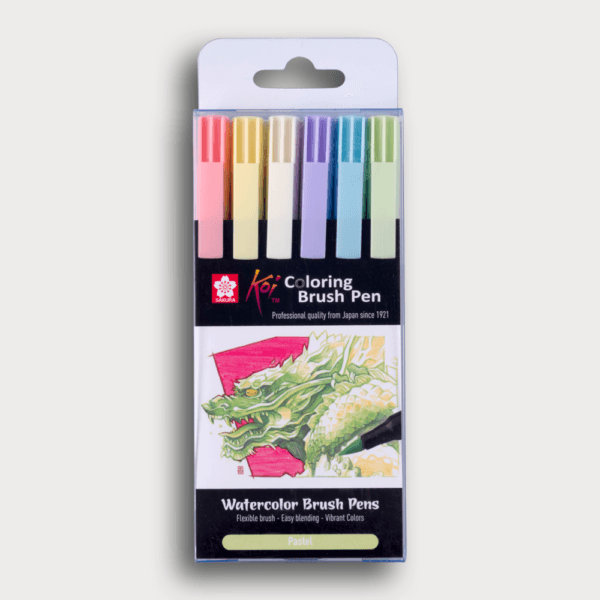 Sakura Koi Coloring Brush Pen Set pastel 6 kleuren