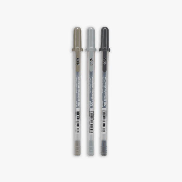 Sakura Gelly Roll Moonlight Gel Pens 06 Urban set of 3 colours - Fine 0.35 mm